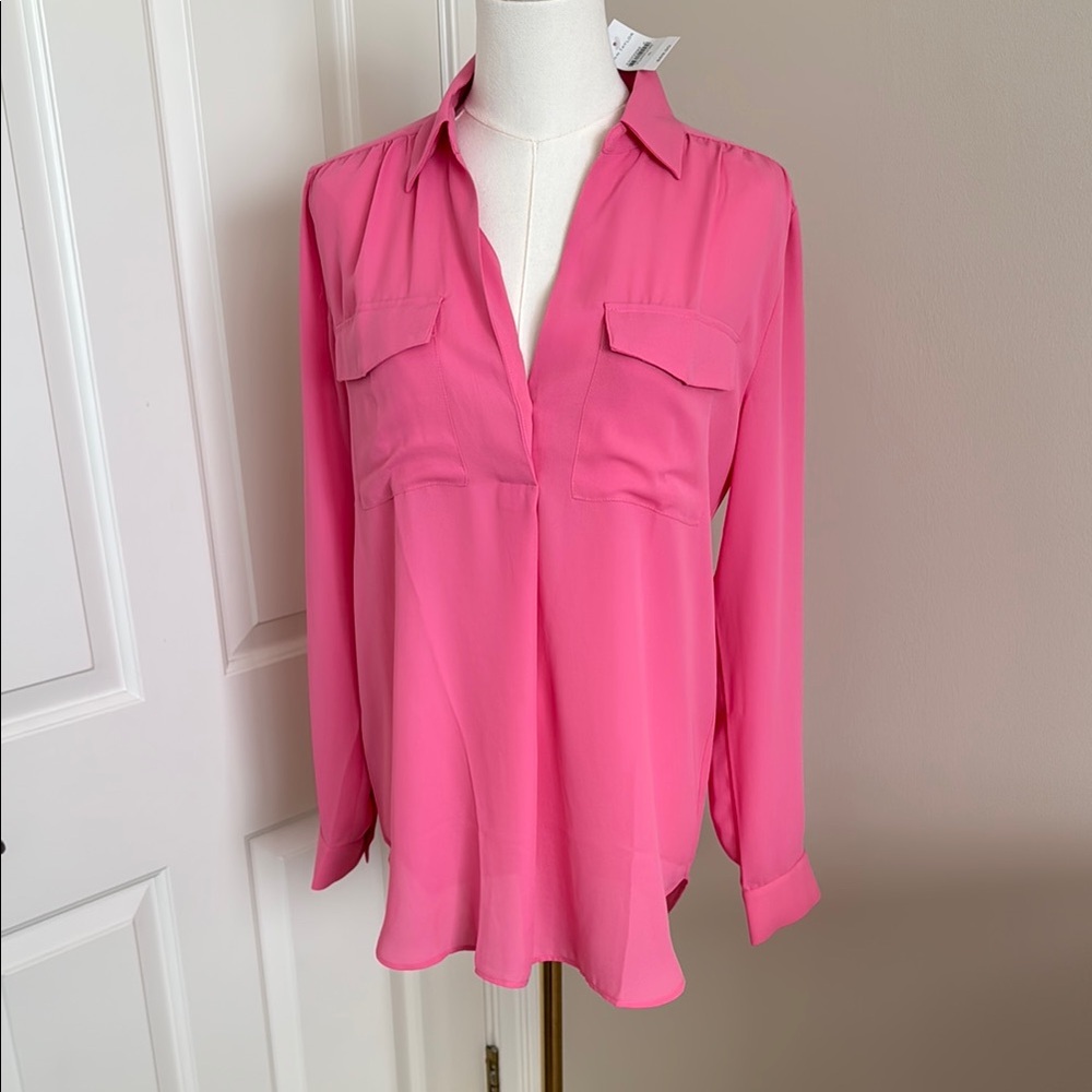 Ann Taylor Pink Camp Blouse NWT